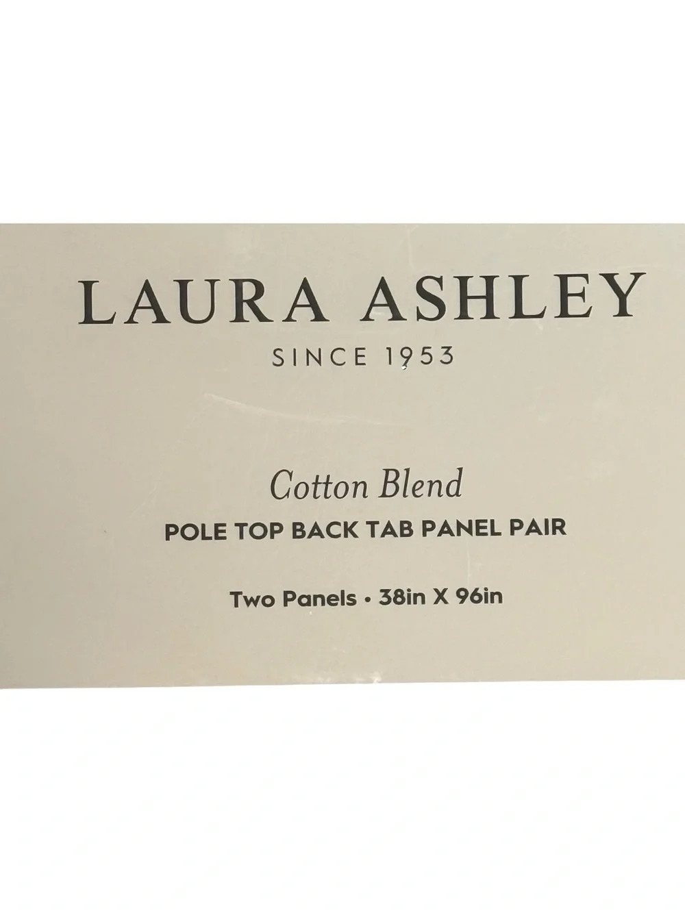 NWT Laura Ashley Cotton Blend Bird Damask Back Tab Curtain Panel Pair Gray 38x96